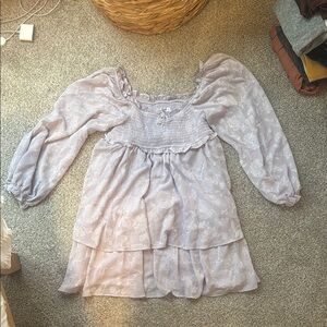 NWT Altar’d State Lavender Long Sleeve Smocked Dress